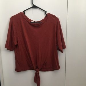Rusty Orange Front tie tee